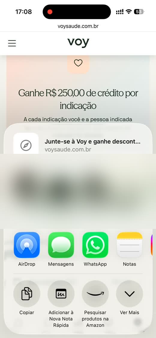 Compartilhando o link pelo WhatsApp